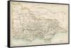Map of Victoria, Australia, 1870s-null-Framed Stretched Canvas