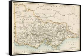 Map of Victoria, Australia, 1870s-null-Framed Stretched Canvas