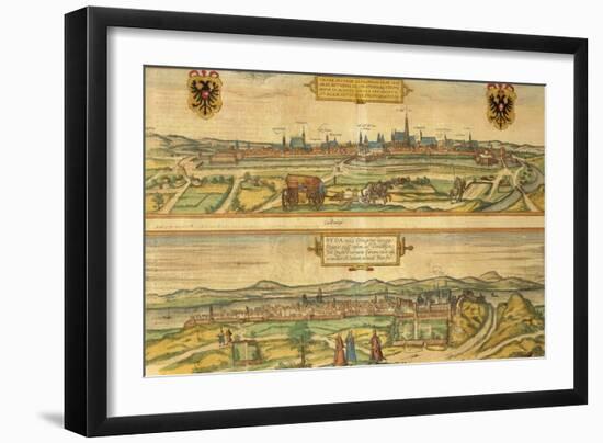 Map of Vienna and Buda from Civitates Orbis Terrarum-null-Framed Giclee Print