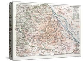 Map of Vienna Austria 1899-null-Stretched Canvas