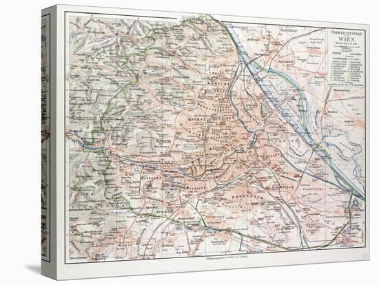 Map of Vienna Austria 1899-null-Stretched Canvas