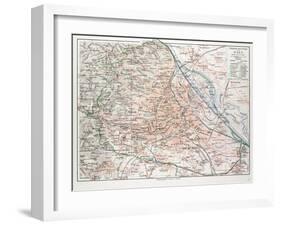 Map of Vienna Austria 1899-null-Framed Giclee Print