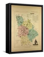 Map of Vienne France-null-Framed Stretched Canvas