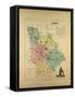 Map of Vienne France-null-Framed Stretched Canvas