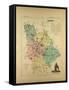 Map of Vienne France-null-Framed Stretched Canvas