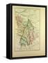 Map of Vienne France-null-Framed Stretched Canvas