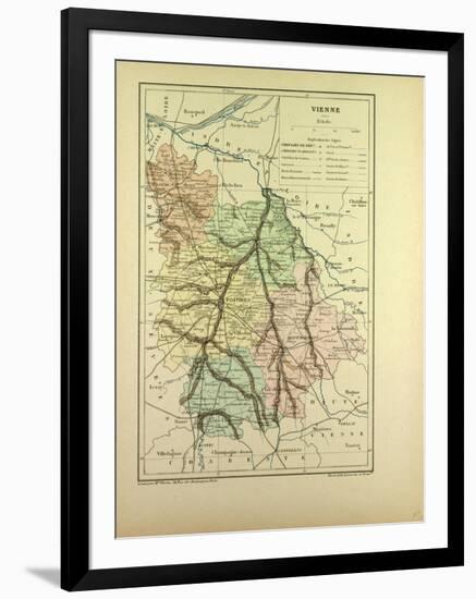 Map of Vienne France-null-Framed Giclee Print