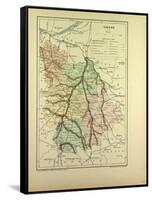 Map of Vienne France-null-Framed Stretched Canvas