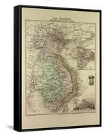 Map of Vietnam Cambodia Thailand Laos 1896-null-Framed Stretched Canvas