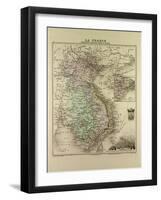 Map of Vietnam Cambodia Thailand Laos 1896-null-Framed Giclee Print