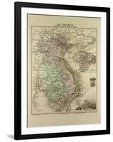 Map of Vietnam Cambodia Thailand Laos 1896-null-Framed Giclee Print