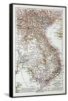 Map of Vietnam Cambodja Laos, 1899-null-Framed Stretched Canvas