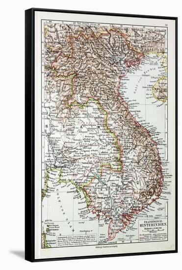 Map of Vietnam Cambodja Laos, 1899-null-Framed Stretched Canvas