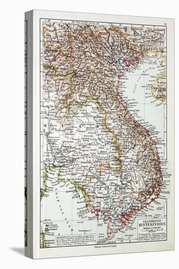 Map of Vietnam Cambodja Laos, 1899-null-Stretched Canvas