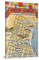 Map of Vieux Carre, New Orleans, Louisiana-null-Stretched Canvas