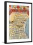 Map of Vieux Carre, New Orleans, Louisiana-null-Framed Art Print