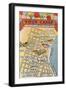 Map of Vieux Carre, New Orleans, Louisiana-null-Framed Art Print