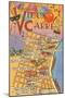 Map of Vieux Carre, New Orleans, Louisiana-null-Mounted Art Print