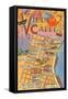 Map of Vieux Carre, New Orleans, Louisiana-null-Framed Stretched Canvas