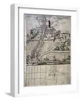 Map of Villa Selvatico, St Helena Hill, Battaglia Terme, Italy, 19th Century-null-Framed Giclee Print