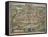 Map of Vilnius, Lithuania, from Civitates Orbis Terrarum by Georg Braun-Joris Hoefnagel-Framed Stretched Canvas