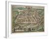 Map of Vilnius, Lithuania, from Civitates Orbis Terrarum by Georg Braun-Joris Hoefnagel-Framed Giclee Print