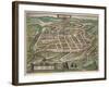 Map of Vilnius, Lithuania, from Civitates Orbis Terrarum by Georg Braun-Joris Hoefnagel-Framed Giclee Print