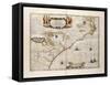 Map of Virginia and Florida, 1667-Joan Blaeu-Framed Stretched Canvas