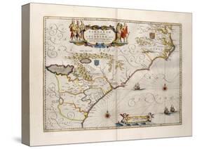 Map of Virginia and Florida, 1667-Joan Blaeu-Stretched Canvas