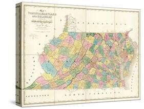 Map of Virginia, Maryland and Delaware, c.1839-David H^ Burr-Stretched Canvas