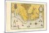 Map of Virginia Showing the Arrival of Sir Walter Raleigh's Expedition in 1585, 1590-John White-Mounted Giclee Print