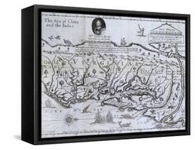 Map Of Virginia-null-Framed Stretched Canvas