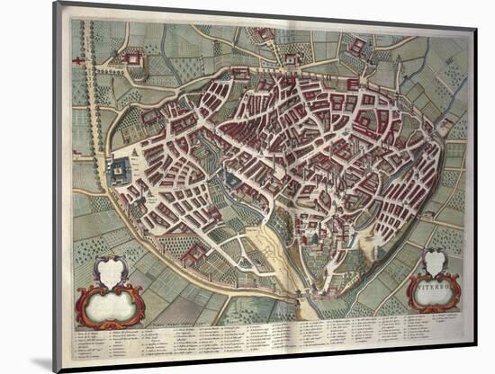 Map of Viterbo from Theatrum Civitatum Et Admirandorum Italiae-Joan Blaeu-Mounted Giclee Print