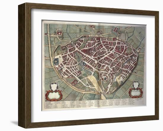 Map of Viterbo from Theatrum Civitatum Et Admirandorum Italiae-Joan Blaeu-Framed Giclee Print