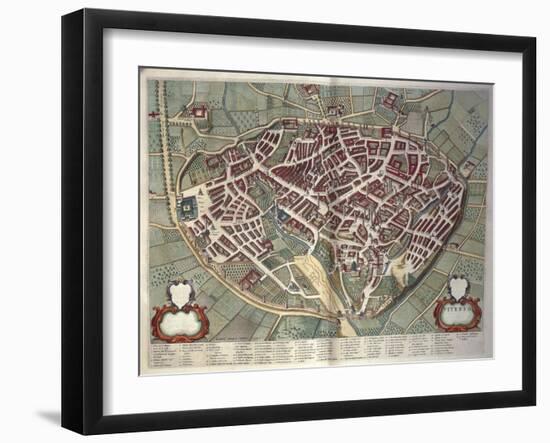 Map of Viterbo from Theatrum Civitatum Et Admirandorum Italiae-Joan Blaeu-Framed Giclee Print