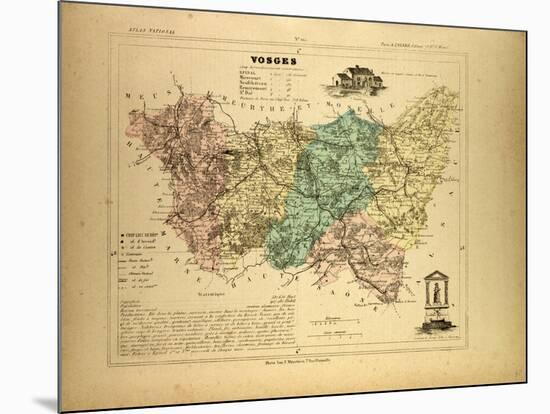 Map of Vosges France-null-Mounted Giclee Print