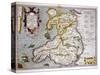 Map of Wales, Published c.1630-Jodocus Hondius-Stretched Canvas