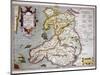 Map of Wales, Published c.1630-Jodocus Hondius-Mounted Giclee Print
