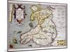 Map of Wales, Published c.1630-Jodocus Hondius-Mounted Giclee Print