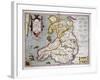 Map of Wales, Published c.1630-Jodocus Hondius-Framed Giclee Print