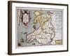 Map of Wales, Published c.1630-Jodocus Hondius-Framed Giclee Print