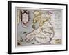 Map of Wales, Published c.1630-Jodocus Hondius-Framed Giclee Print