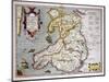 Map of Wales, Published c.1630-Jodocus Hondius-Mounted Premium Giclee Print