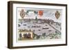 Map of Warsaw, from 'Civitates Orbis Terrarum' by Georg Braun-Joris Hoefnagel-Framed Giclee Print