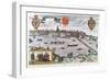 Map of Warsaw, from 'Civitates Orbis Terrarum' by Georg Braun-Joris Hoefnagel-Framed Giclee Print