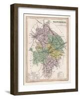 Map of Warwickshire-James Archer-Framed Art Print