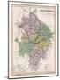 Map of Warwickshire-James Archer-Mounted Art Print