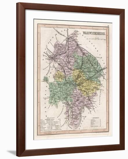 Map of Warwickshire-James Archer-Framed Art Print