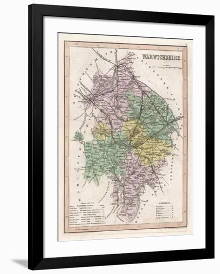 Map of Warwickshire-James Archer-Framed Art Print