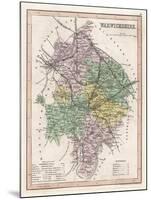 Map of Warwickshire-James Archer-Mounted Art Print